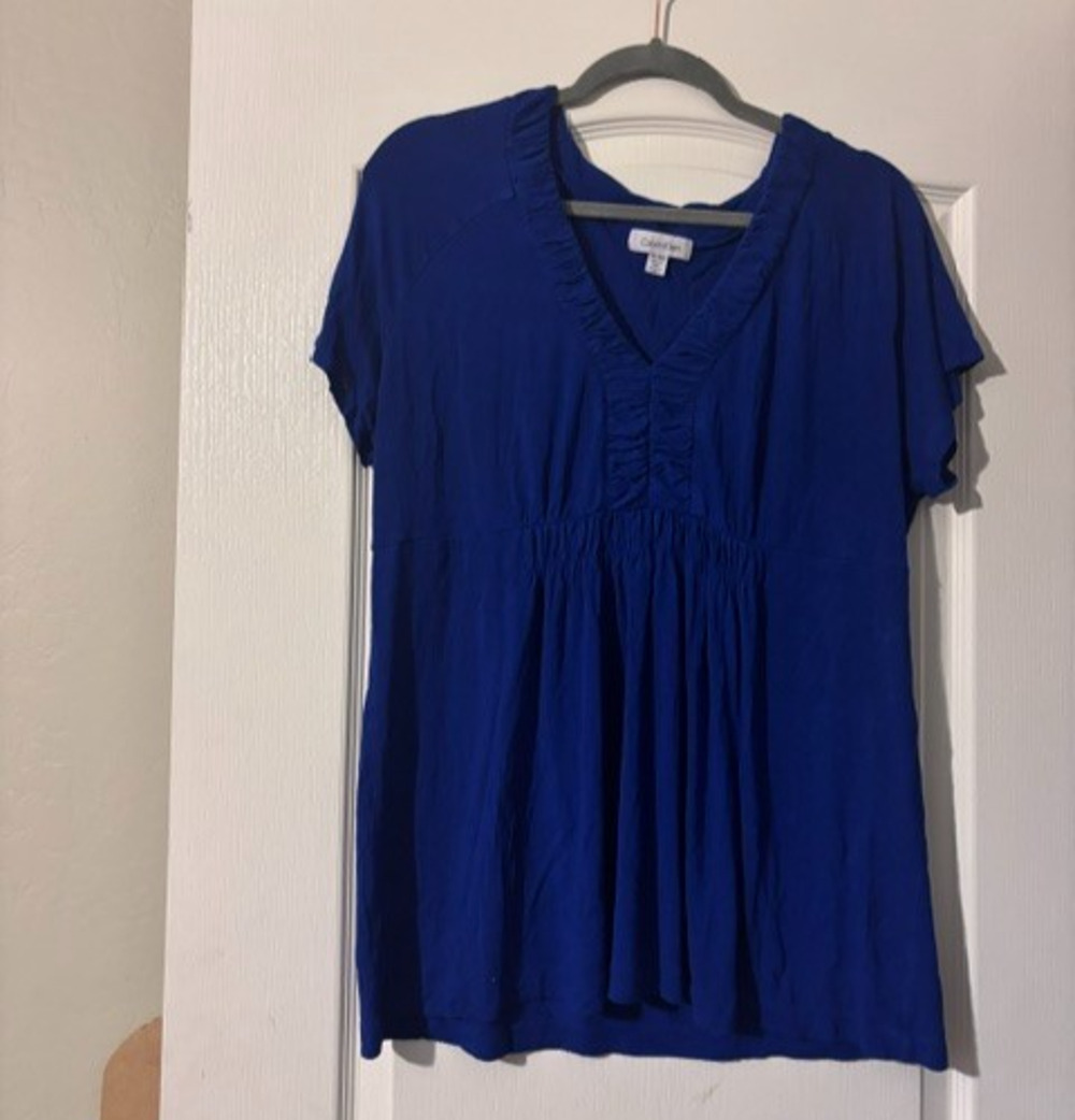Women's Blue Calvin Klein Shirt SZ XL
